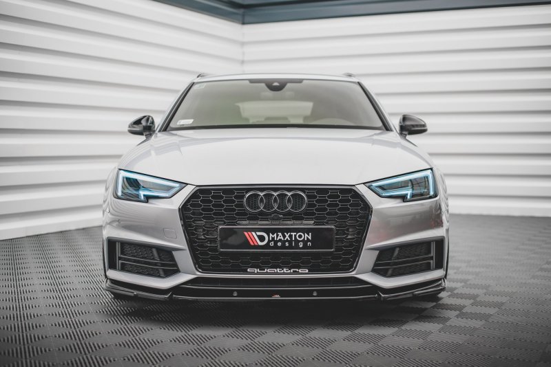 Maxton Front Ansatz V.3 für Audi S4 / A4 S-Line B9 schwarz Hochglanz AU-A4-B9-SLINE-FD3-G