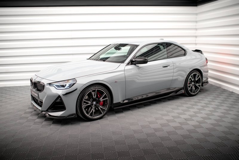 Maxton Seitenschweller Ansatz für V.1 für BMW 2 Coupe M-Paket / M240i G42 schwarz Hochglanz BM-2-42-MPACK-SD1-G