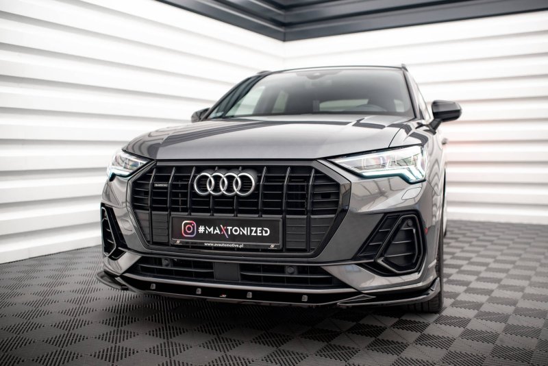 Maxton Front Ansatz V.1 für Audi Q3 S-Line F3 schwarz Hochglanz AU-Q3-2-SLINE-FD1-G
