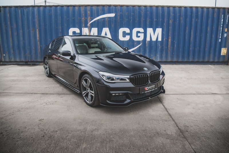 Maxton Front Ansatz V.1 für BMW 7 M-Paket G11 schwarz Hochglanz BM-7-11-MPACK-FD1-G