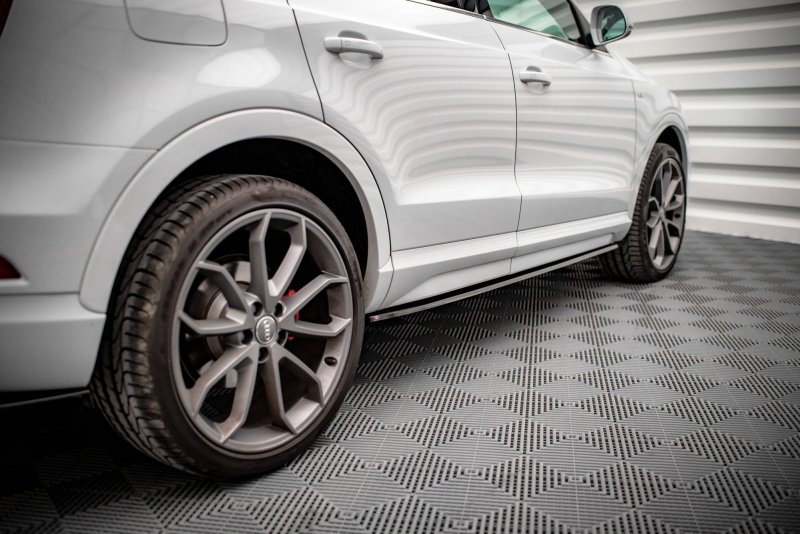Maxton Seitenschweller Ansatz für Audi Q3 8U Facelift schwarz Hochglanz AU-Q3-1F-SLINE-SD1-G