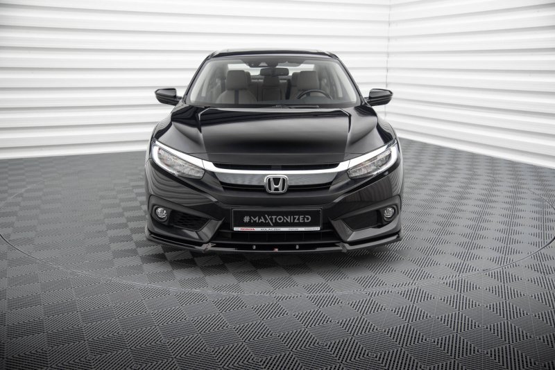 Maxton Front Ansatz V.1 Honda Civic Limousine Mk10 schwarz Hochglanz HO-CI-10-FD1-G