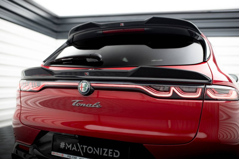 Maxton Unterer HeckSpoiler CAP Abrisskante 3D Alfa Romeo Tonale Mk1 schwarz Hochglanz AL-TO-1-CAP2-G