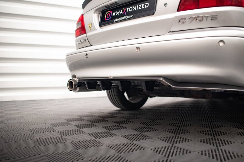 Maxton Mittlerer Diffusor Heck Ansatz DTM Look für Volvo C70 Mk1 schwarz Hochglanz VO-C70-1-RSD1G+RD1-G