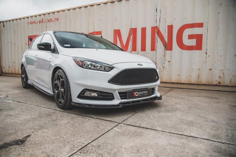 Maxton Front Ansatz V.5 für Ford Focus ST Mk3 Facelift schwarz Hochglanz FO-FO-3F-ST-FD5-G
