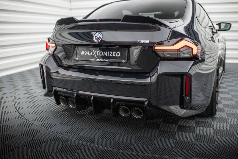 Maxton Diffusor Heck Ansatz V.1 für BMW M2 G87 schwarz Hochglanz BM-M2-G87-RS1-G