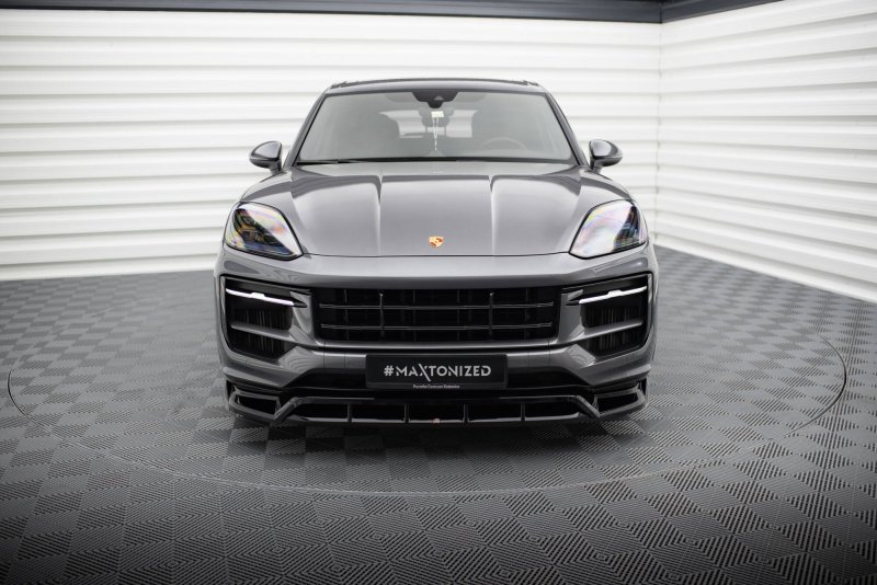 Maxton Front Ansatz Porsche Cayenne SUV / Coupe Mk3 Facelift schwarz Hochglanz PO-CAY-3F-FD1G+FD1R-G