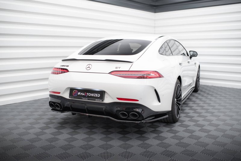 Maxton Mittlerer Cup Diffusor Heck Ansatz Mercedes-AMG GT 43 4 Door Coupe V8 Styling Package schwarz Hochglanz ME-GT-4D-43-V8-RD1G+RD2-G