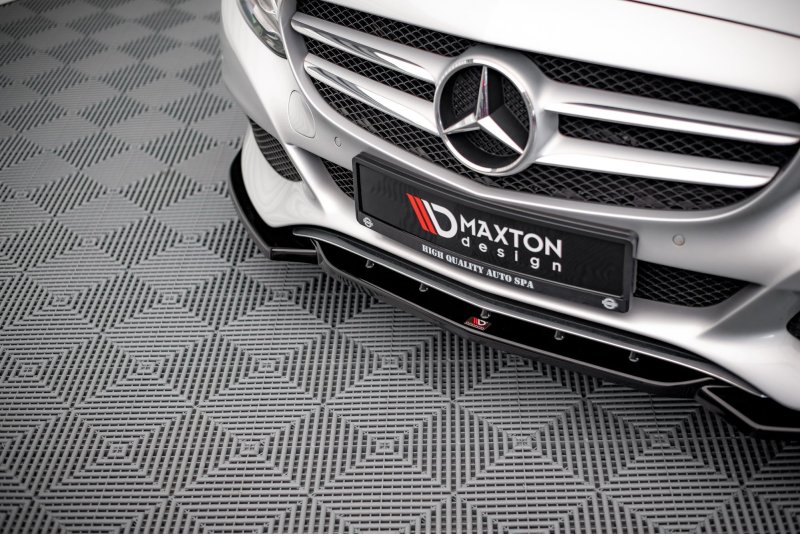 Maxton Front Ansatz für Mercedes-Benz C W205 schwarz Hochglanz ME-C-205-FD1-G