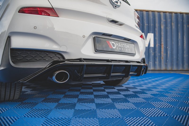Maxton Diffusor Heck Ansatz V.3 für Hyundai I30 N Mk3 Hatchback schwarz Hochglanz HY-I30-3-N-RS3-G