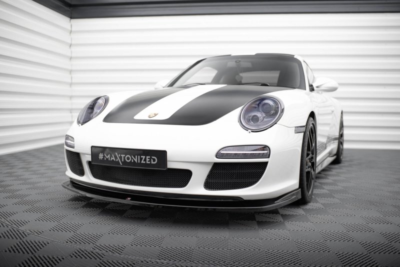 Maxton Front Ansatz V.2 Porsche 911 Carrera 997 Facelift schwarz Hochglanz PO-911-997F-FD2-G