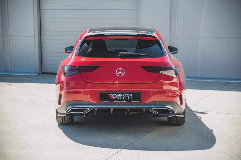 Maxton Diffusor Heck Ansatz für Mercedes-Benz CLA Shooting Brake AMG-Line X118 schwarz Hochglanz ME-CLA-118-AMGLINE-ES-RS1-G