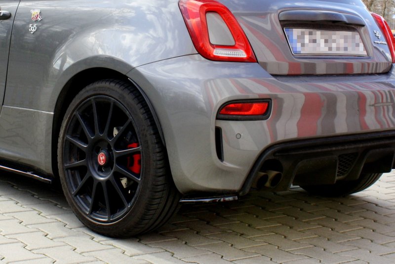 Maxton Heck Ansatz Flaps Diffusor für FIAT 500 ABARTH MK1 FACELIFT schwarz Hochglanz FI-500-1F-AB-RSD1-G
