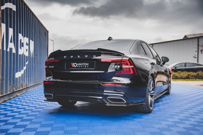 Maxton Heck Ansatz Flaps Diffusor für Volvo S60/V60 R-Design Mk3 schwarz Hochglanz VO-S60-3-RDESIGN-RSD1-G