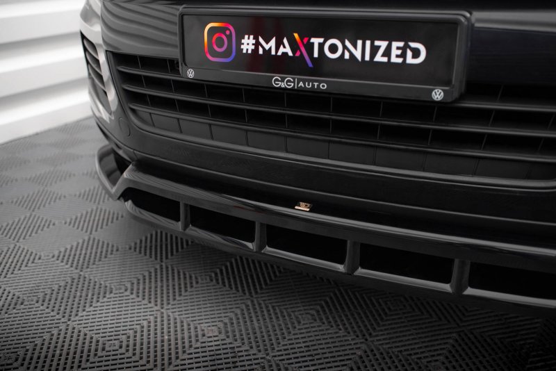 Maxton Front Ansatz VW Touareg Mk2 schwarz Hochglanz VW-TO-2-FD1G+FD1R-G
