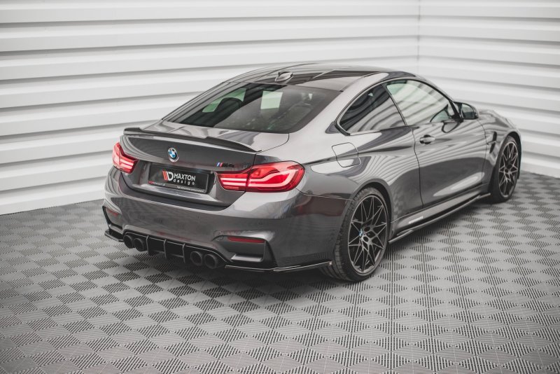 Maxton Heck Ansatz Flaps Diffusor V.1 für BMW M4 F82 schwarz Hochglanz BM-4-82-M-RSD1-G