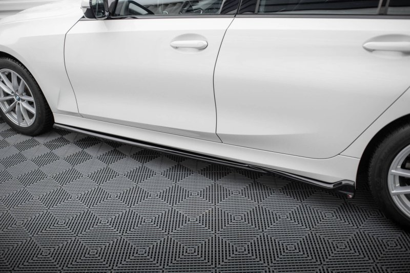 Maxton Seitenschweller Ansatz BMW 3er Limousine / Touring G20 / G21 Facelift schwarz Hochglanz BM-3-21F-SD1-G