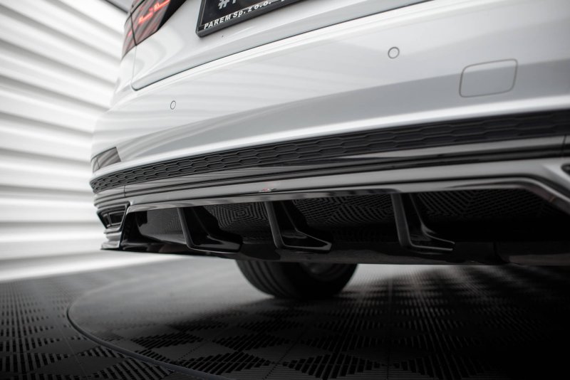 Maxton Mittlerer Diffusor Heck Ansatz DTM Look für Audi A8 S-Line D5 schwarz Hochglanz AU-A8-D5-SLINE-RD1G+RD2-G