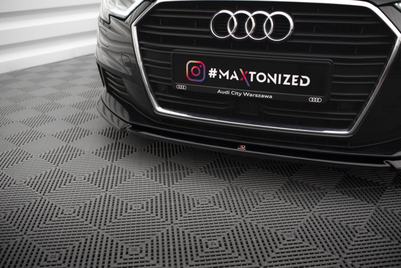 Maxton Front Ansatz V.2 Audi A3 Sportback 8V Facelift schwarz Hochglanz AU-A3-3F-SB-FD2-G