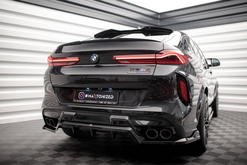 Maxton Mittlerer Diffusor Heck Ansatz DTM Look für BMW X6 M F96 schwarz Hochglanz BM-X6-F96-M-RD1G+RD2-G