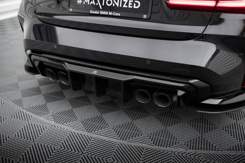 Maxton Diffusor Heck Ansatz BMW M3 Limousine / Touring G80 / G81 schwarz Hochglanz BM-4-G82-M-RS1-G