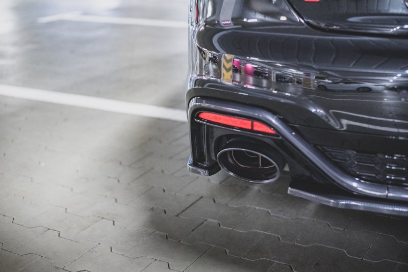 Maxton Heck Ansatz Flaps Diffusor für Audi RS5 F5 Facelift schwarz Hochglanz AU-RS5-2F-RSD1-G