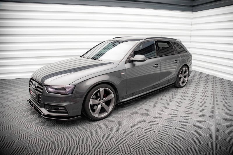 Maxton Seitenschweller Ansatz V.2 Audi A4 / A4 S-Line / S4 B8 schwarz Hochglanz AU-A4-B8F-SLINE-SD1-G