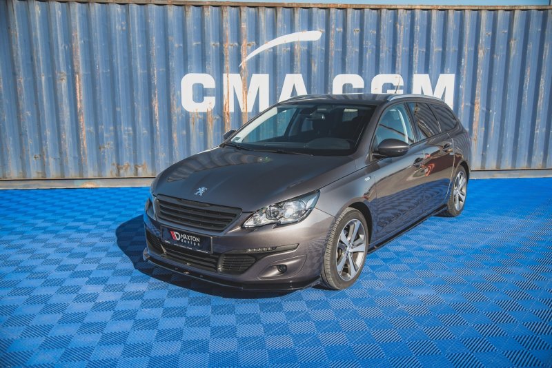 Maxton Front Ansatz V.2 für Peugeot 308 Mk2 Facelift schwarz Hochglanz PE-308-2F-FD2-G