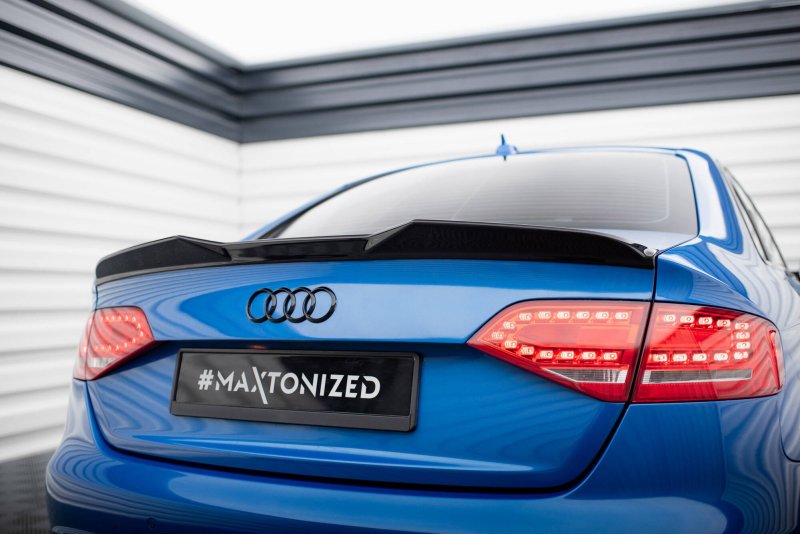 Maxton Spoiler CAP Abrisskante 3D Audi A4 Limousine B8 schwarz Hochglanz AU-S4-B8-CAP3D1-G