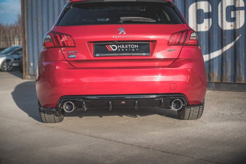 Maxton Heck Ansatz Flaps Diffusor für Peugeot 308 GT Mk2 Facelift schwarz Hochglanz PE-308-2F-GT-RSD1-G