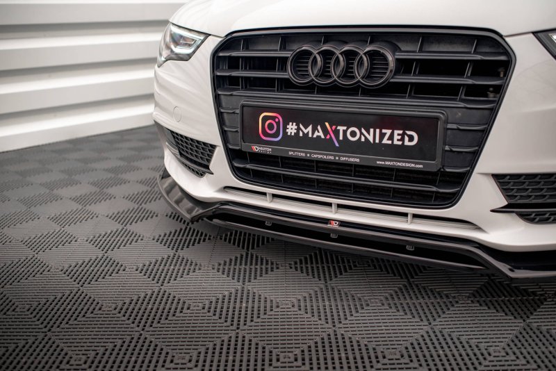 Maxton Front Ansatz V.2 für Audi A5 Coupe 8T Facelift schwarz Hochglanz AU-A5-1F-FD2G+FD2R-G