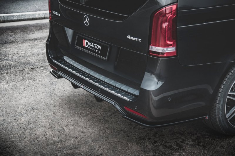 Maxton Diffusor Heck Ansatz für Mercedes-Benz V-Klasse AMG-Line W447 Facelift schwarz Hochglanz ME-V-447F-AMGLINE-RS1-G