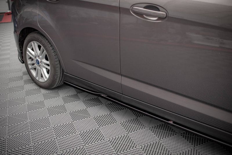 Maxton Seitenschweller Ansatz für Ford C-Max Mk2 schwarz Hochglanz FO-CMAX-2-SD1-G