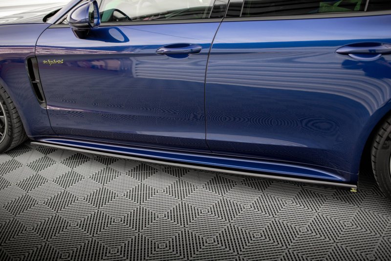 Maxton Seitenschweller Ansatz für Porsche Panamera E-Hybrid 971 Facelift schwarz Hochglanz PO-PA-971F-H-SD1-G