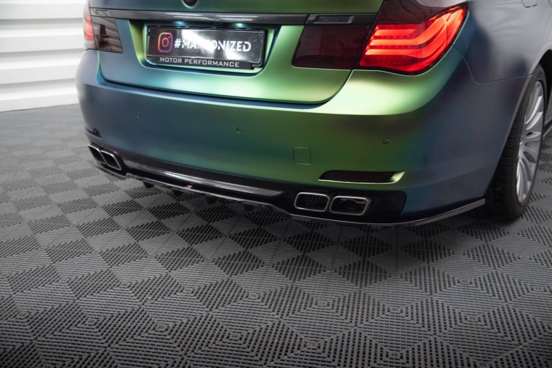 Maxton Mittlerer Cup Diffusor Heck Ansatz BMW 7 F01 schwarz Hochglanz BM-7-01-LONG-RD1G+RD2-G
