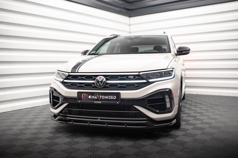 Preview: Maxton Front Ansatz V.1 für Volkswagen T-Roc R Mk1 Facelift schwarz Hochglanz VW-T-ROC-1-R-FD1G+FD1R-G