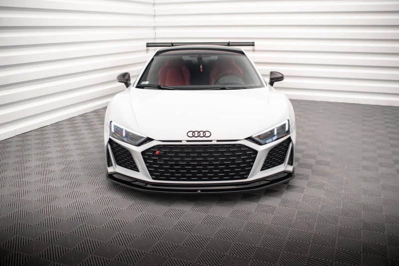 Maxton Front Ansatz V.2 für Audi R8 Mk2 Facelift schwarz Hochglanz AU-R8-2F-FD3G+FD3R-G