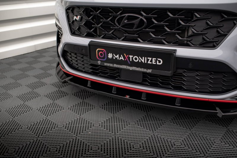 Maxton Front Ansatz V.2 für Hyundai Kona N Mk1 schwarz Hochglanz HY-KO-1-N-FD2-G