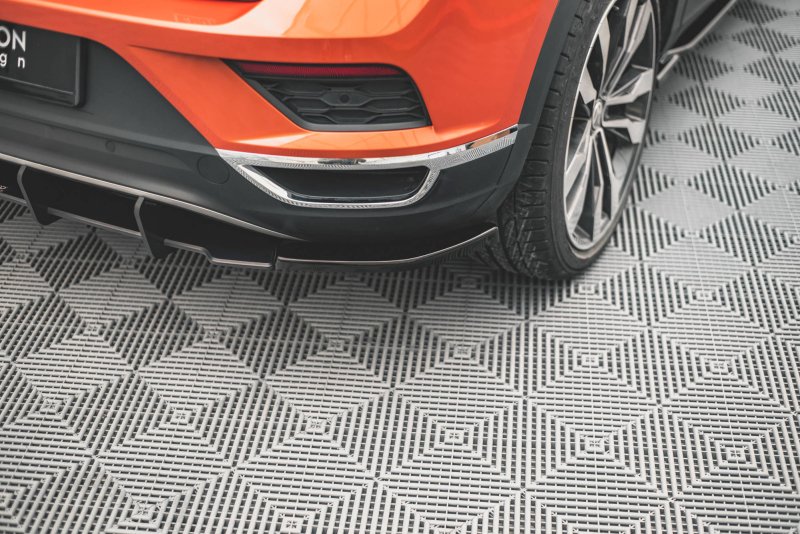 Maxton Heck Ansatz Flaps Diffusor für Volkswagen T-Roc Mk1 schwarz Hochglanz VW-T-ROC-1-RSD1-G