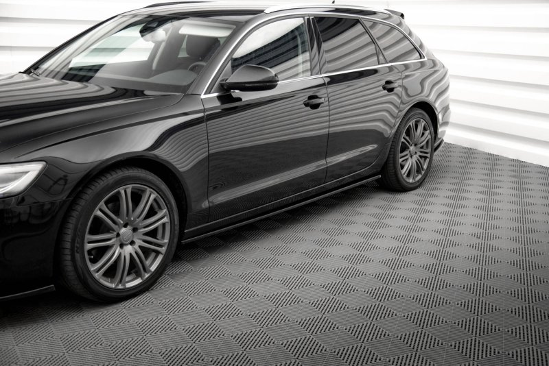 Maxton Seitenschweller Ansatz V.2 Audi A6 C7 schwarz Hochglanz AU-A6-C7-SD2-G