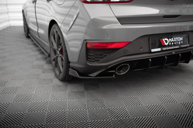 Maxton Heck Ansatz Flaps Diffusor V.6 Hyundai I30 N Hatchback Mk3 Facelift schwarz Hochglanz HY-I30-3F-N-RSD6-G