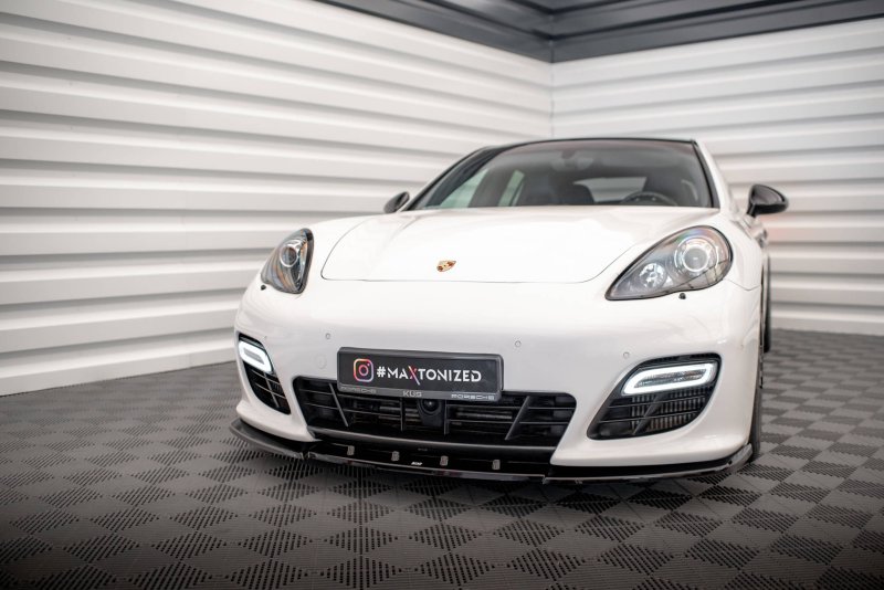 Maxton Front Ansatz V.1 für Porsche Panamera Turbo Sport Design Package 970 schwarz Hochglanz PO-PA-970-TURBO-FD1-G
