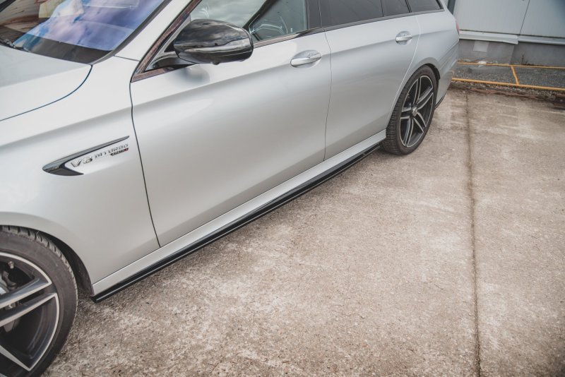 Maxton Seitenschweller Ansatz für Mercedes-Benz E63 AMG Kombi/Limousine S213/W213 schwarz Hochglanz ME-E-213-63-ES-SD1-G
