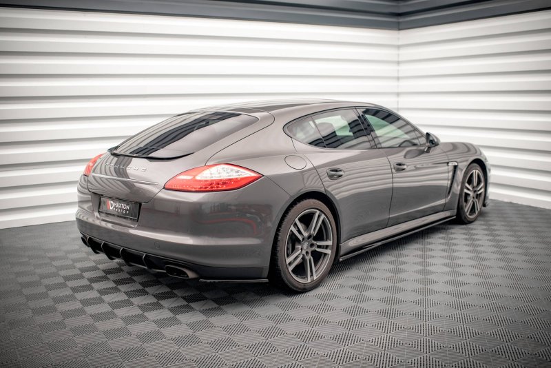 Maxton Heck Ansatz Flaps Diffusor für Porsche Panamera / Panamera Diesel 970 schwarz Hochglanz PO-PA-970-RSD1-G