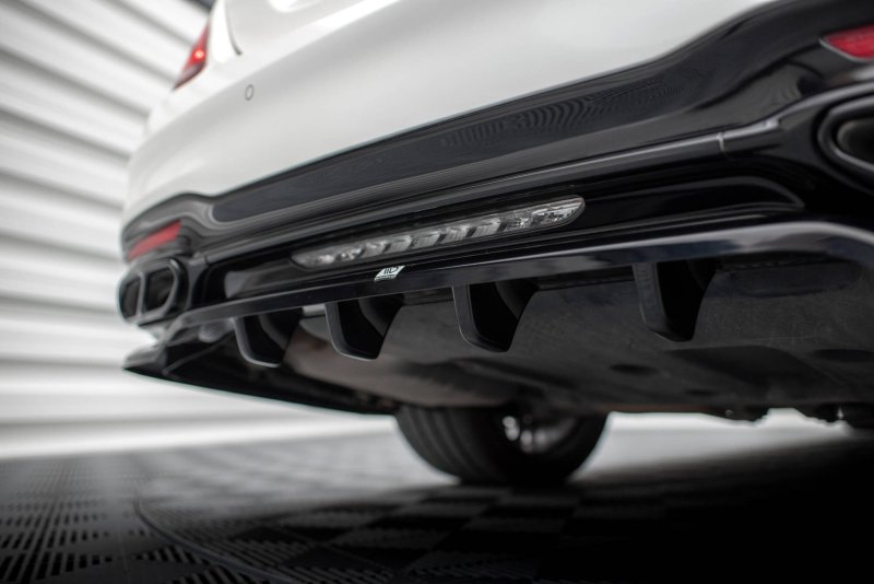 Maxton Mittlerer Cup Diffusor Heck Ansatz Mercedes-Benz S AMG-Line W222 Facelift schwarz Hochglanz ME-S-222F-AMGLINE-RD1G+RD2-G