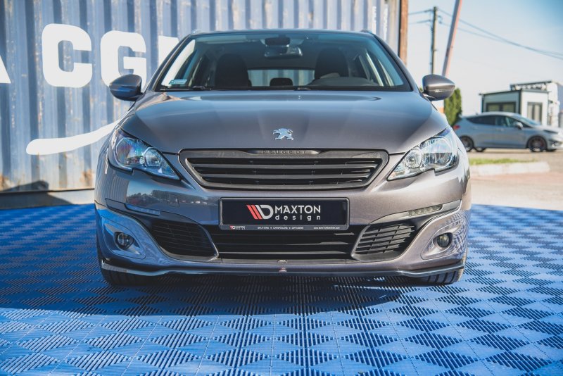 Maxton Front Ansatz V.1 für Peugeot 308 Mk2 Facelift schwarz Hochglanz PE-308-2F-FD1-G