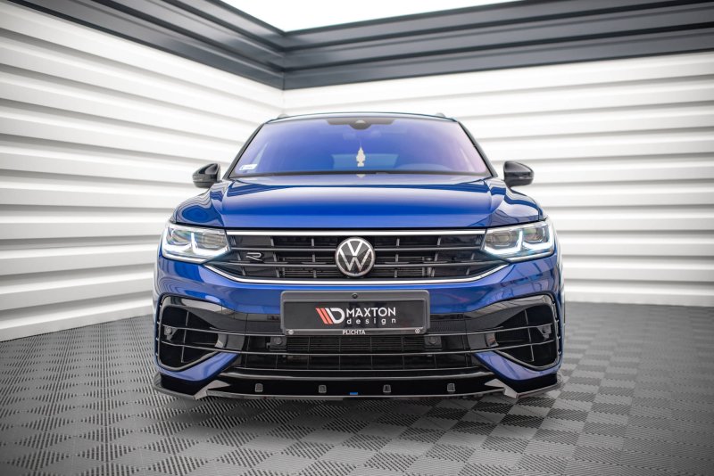 Maxton Front Ansatz V.2 für Volkswagen Tiguan R Mk2 Facelift schwarz Hochglanz VW-TI-2F-R-FD2-G