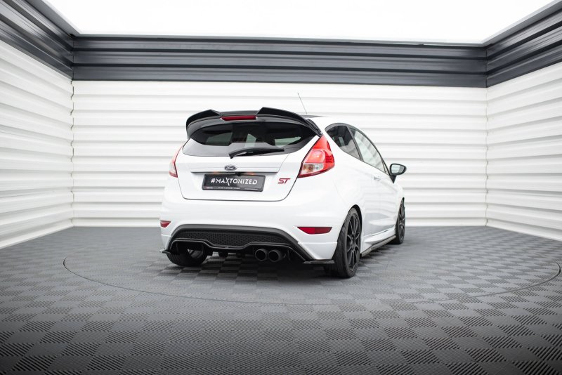 Maxton Spoiler CAP Abrisskante 3D Ford Fiesta ST Mk7 Facelift schwarz Hochglanz FO-FI-7F-ST-CAP3D1-G
