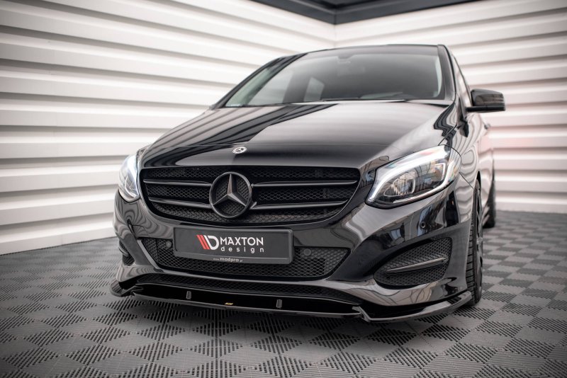 Maxton Front Ansatz für Mercedes-Benz B W246 Facelift schwarz Hochglanz ME-B-246F-FD1-G