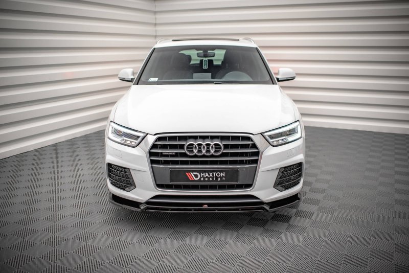 Maxton Front Ansatz V.2 für Audi Q3 8U Facelift schwarz Hochglanz AU-Q3-1F-SLINE-FD2G+FD2R-G